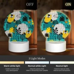 Round Acrylic Night Light, A Colorful Cartoon Of A Forest With Various Animals 4 Round Acrylic Night Light, A Colorful Cartoon Of A Forest With Various Animals -Pattern Night Light 78fbd20b18a8a4556088970e84efc8c2ae25c96a