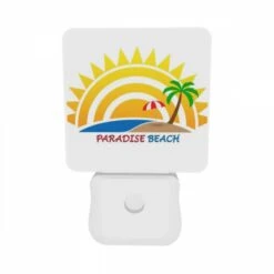 Night Light Set Of 2, A Sunny Beach With A Palm Tree And A Red Umbrella. 9 Night Light Set Of 2, A Sunny Beach With A Palm Tree And A Red Umbrella. -Pattern Night Light 79cdf07fe10492f7c632b5972f5c73a6b3820aa0