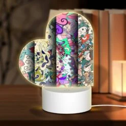 Love Acrylic Night Light, Three Colorful Designs Are Displayed On A Row.