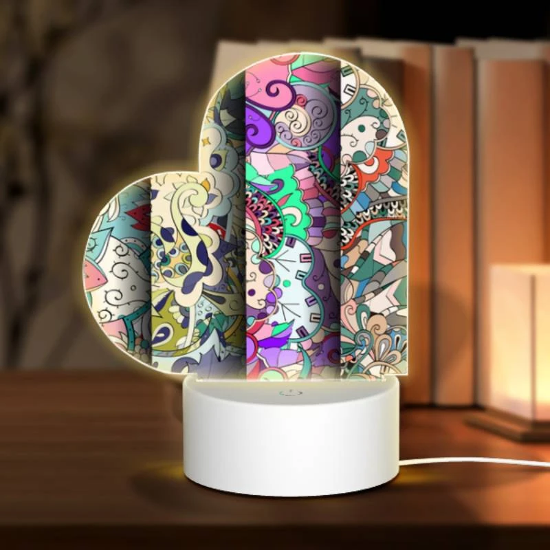 Love Acrylic Night Light, Three colorful designs are displayed on a row. Love Acrylic Night Light, Three Colorful Designs Are Displayed On A Row. -Pattern Night Light 7afed7161b7a5b15ee53bde4c941a8f559f59f5d