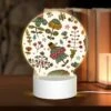 Round Acrylic Night Light, A Colorful Floral Pattern With A Variety Of Flowers And Leaves. 2 Round Acrylic Night Light, A Colorful Floral Pattern With A Variety Of Flowers And Leaves. -Pattern Night Light 7c01afa49843d234351ddbc9c1d2d3a957875b0d