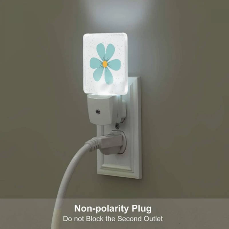 Night Light Set of 2, A blue flower with a yellow center. Night Light Set Of 2, A Blue Flower With A Yellow Center. -Pattern Night Light 7c49e662e0a5523c772cc91a43f70387422fae3c