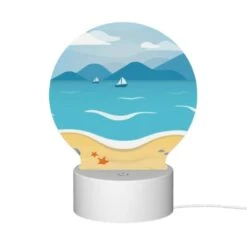Round Acrylic Night Light, A Beach Scene With A Sailboat In The Water And A Sandy Shore. -Pattern Night Light 7c59fa88f52cf899f9638eeee7f0950f9bdd6a66