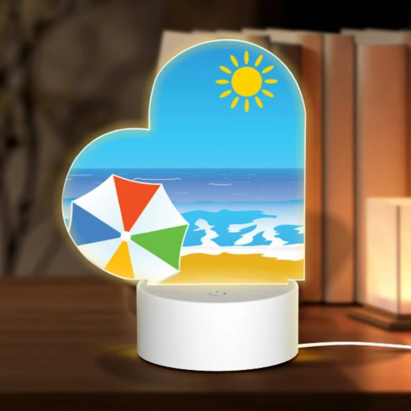 Love Acrylic Night Light, A colorful umbrella is on the beach. Love Acrylic Night Light, A Colorful Umbrella Is On The Beach. -Pattern Night Light 7c84341a63f6711173d8bb93d28cff40c9077f76