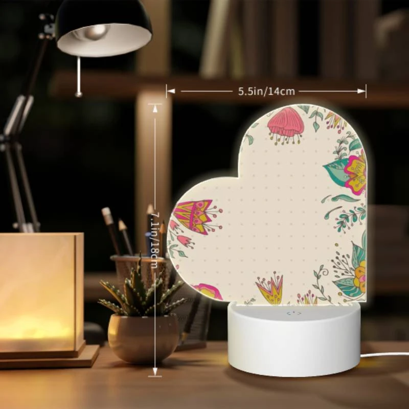 Love Acrylic Night Light, A colorful floral pattern is displayed on a white background. Love Acrylic Night Light, A Colorful Floral Pattern Is Displayed On A White Background. -Pattern Night Light 7cdd676056f831d25265f61c5315142f6618c6be