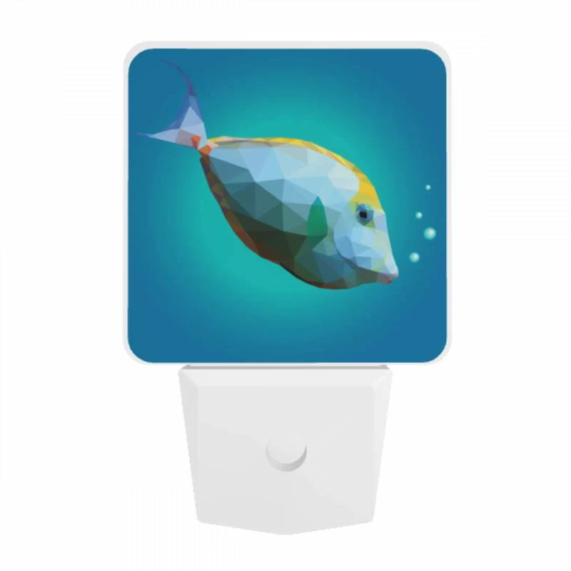 Night Light, A blue and yellow fish with a green fin swimming in the ocean. Night Light, A Blue And Yellow Fish With A Green Fin Swimming In The Ocean. -Pattern Night Light 7d7d399f20f6f6dd4a1ec53dcb32a1922eadc464