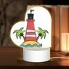 Love Acrylic Night Light, A Lighthouse Is Surrounded By Palm Trees And A Sandy Beach. -Pattern Night Light 7e01421a8a65b0171555de4201d5ee127f2db91c