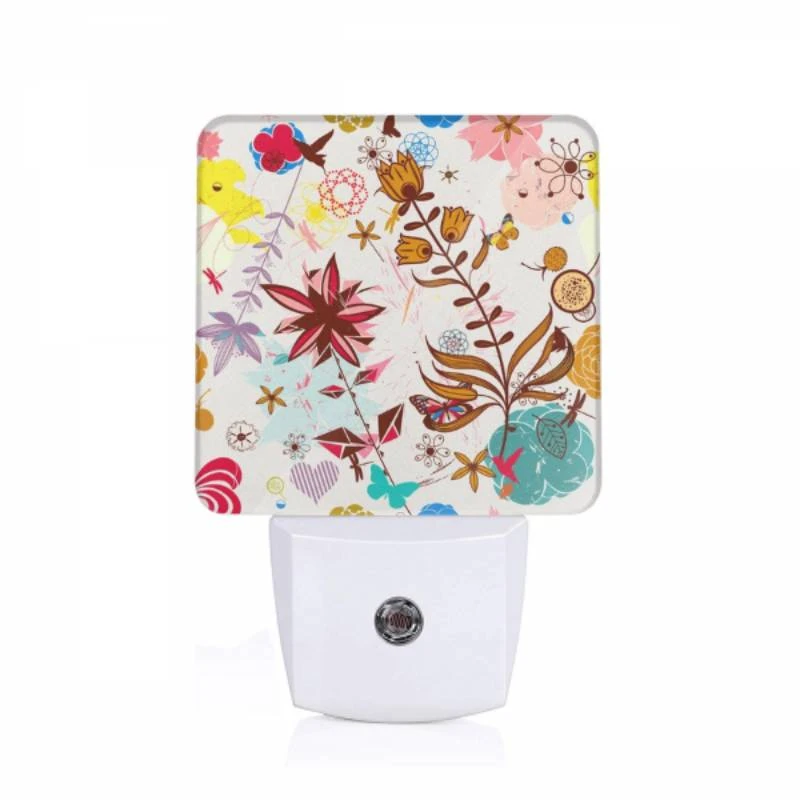 Night Light, A colorful flower arrangement with a butterfly and a bee. Night Light, A Colorful Flower Arrangement With A Butterfly And A Bee. -Pattern Night Light 7e12f924fa53f899ef5d3b2c8de1fa8fcc7ba78a
