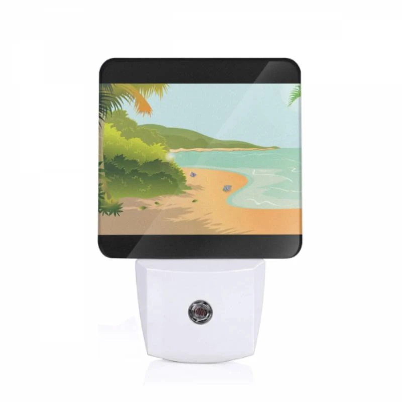 Night Light, A beach scene with a sandy shore and a body of water. Night Light, A Beach Scene With A Sandy Shore And A Body Of Water. -Pattern Night Light 7fbfd7dae189e31ffa4d5d134d4e93721a85bd28
