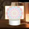 Rectangular Acrylic Night Light, A Colorful Flower Design With A Pink And Blue Color Scheme. 2 Rectangular Acrylic Night Light, A Colorful Flower Design With A Pink And Blue Color Scheme. -Pattern Night Light 7ffa01b632a1af6c9999bef93fec070d9a0616ad