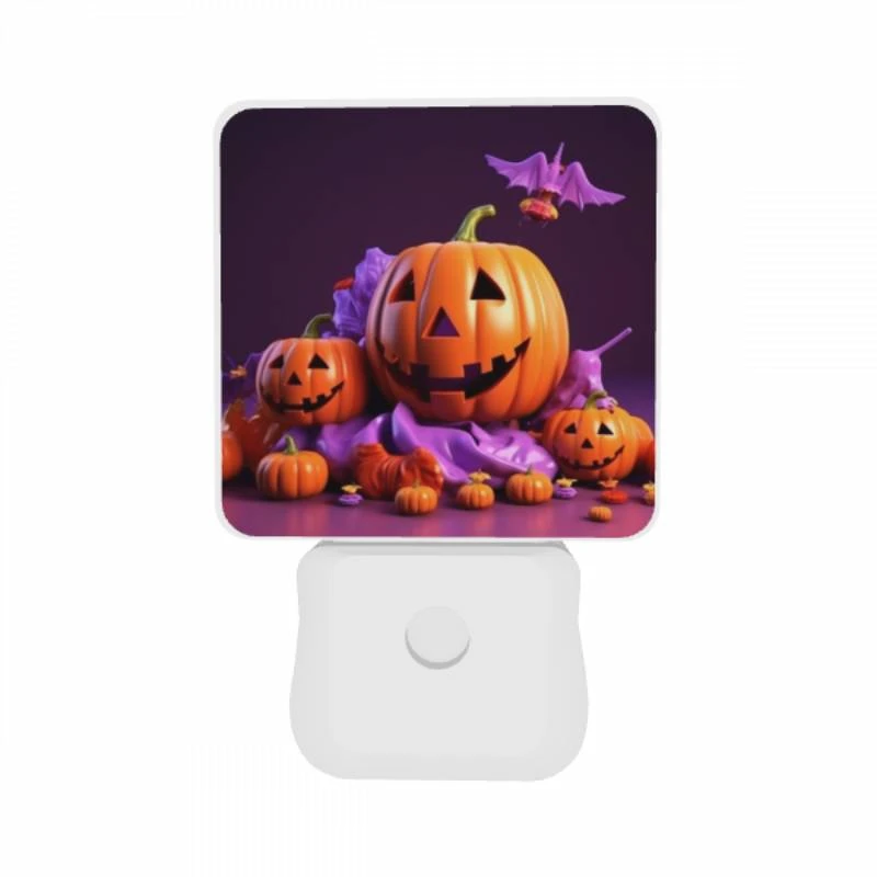 Night Light Set of 2, A group of fake pumpkins are arranged on a purple surface Night Light Set Of 2, A Group Of Fake Pumpkins Are Arranged On A Purple Surface -Pattern Night Light 804fb98b47e353b8fc86682210a9fcc22a2f68a7