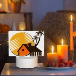 Rectangular Acrylic Night Light, A House With A Palm Tree In Front Of It. 8 Rectangular Acrylic Night Light, A House With A Palm Tree In Front Of It. -Pattern Night Light 80f15fb053a99a0d0b8fe6e7c04565af172305ef