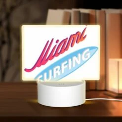 Rectangular Acrylic Night Light, A Logo For Miami Surfing.