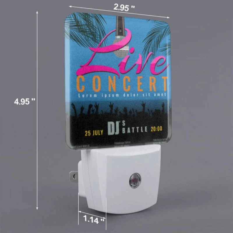 Night Light Set of 2, A poster advertising a live concert. Night Light Set Of 2, A Poster Advertising A Live Concert. -Pattern Night Light 811e48c499ff408cc87992584e715410ef1c985f