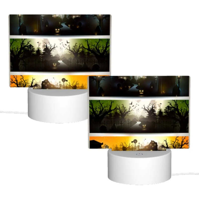 Rectangular Acrylic Night Light, Three different colored pictures of a haunted house. Rectangular Acrylic Night Light, Three Different Colored Pictures Of A Haunted House. -Pattern Night Light 8152c62cd7a1e6a6bdcd3f39b907db9c7b0c6d84