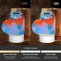 Love Acrylic Night Light, A Colorful Image Of Leaves And Flowers With The Words "Summer Time" Written Above It. -Pattern Night Light 83626f02242fa36f1adc92af49fecd7ca3b1b715