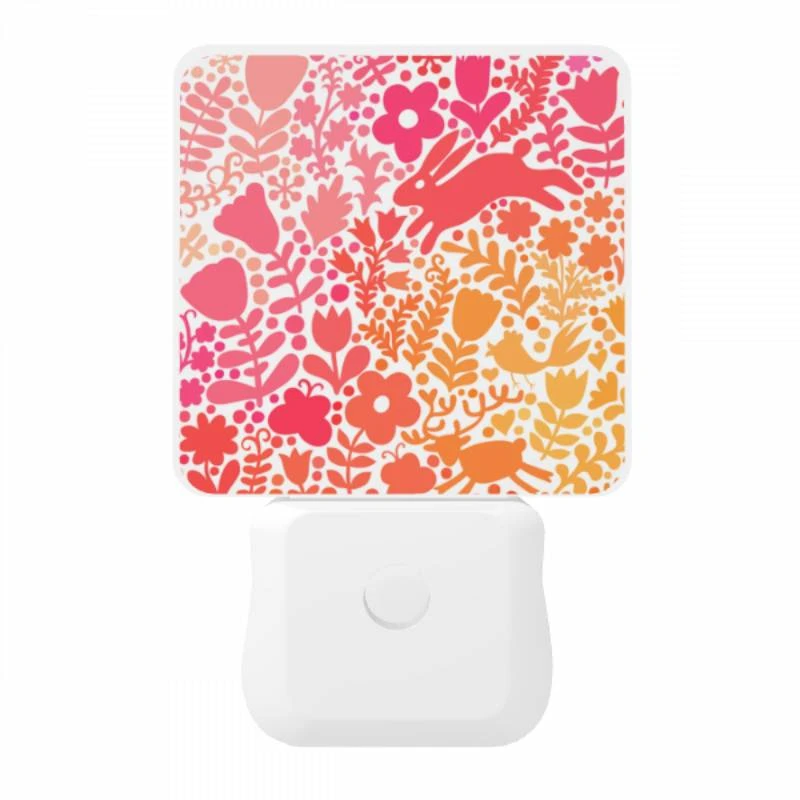 Night Light, A colorful floral pattern with a bunny in the middle. Night Light, A Colorful Floral Pattern With A Bunny In The Middle. -Pattern Night Light 83b12d38ea40f88422713838529286c47b982e8a