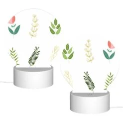 Round Acrylic Night Light, Six Different Types Of Plants Are Shown In A Row. 3 Round Acrylic Night Light, Six Different Types Of Plants Are Shown In A Row. -Pattern Night Light 83e58e1f1453fe21f3eb8c834fa7bf4fa1617d1e