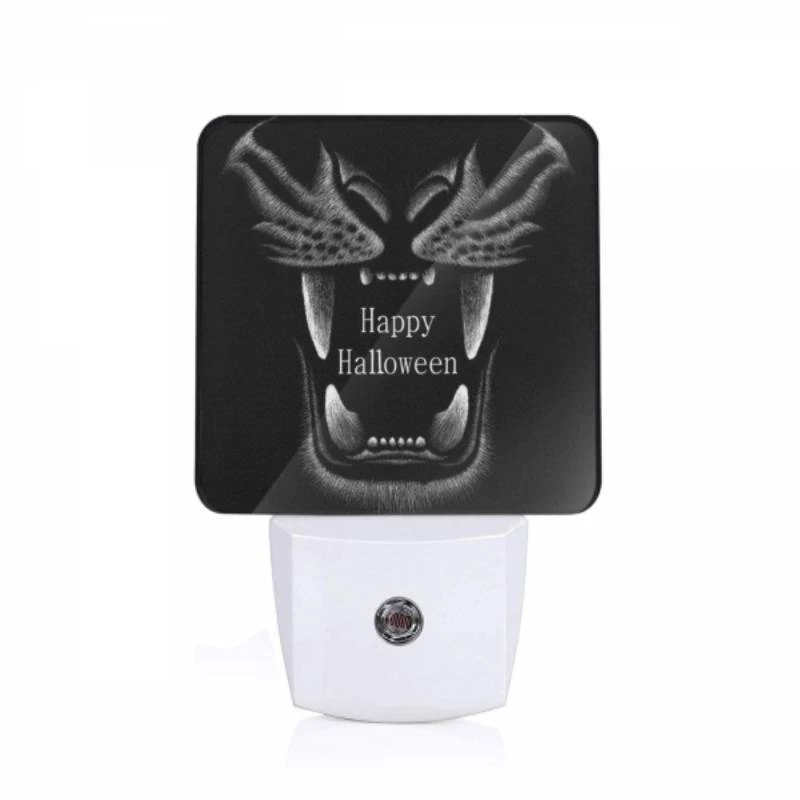 Night Light, A black and white drawing of a tiger with the words "Happy Halloween" written underneath. Night Light, A Black And White Drawing Of A Tiger With The Words "Happy Halloween" Written Underneath. -Pattern Night Light 8471a65fc5c880eecfb5d36c2544dcc262d0b6b0