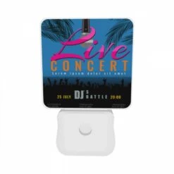 Night Light Set Of 2, A Poster Advertising A Live Concert. 8 Night Light Set Of 2, A Poster Advertising A Live Concert. -Pattern Night Light 854e30b86b59230d3d9c84282651ce644ff47118