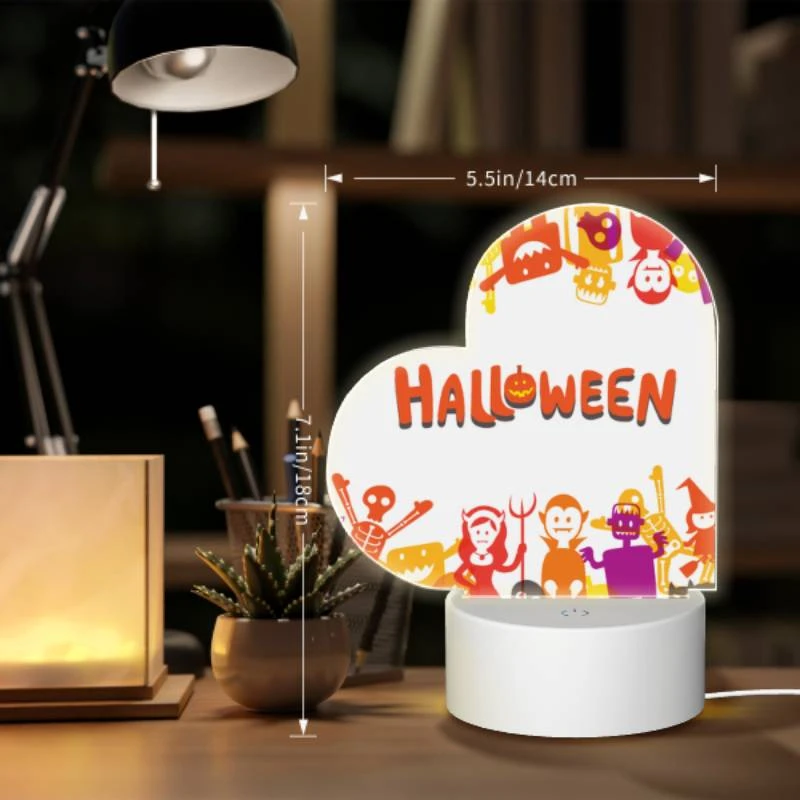 Love Acrylic Night Light, A colorful poster of Halloween characters. Love Acrylic Night Light, A Colorful Poster Of Halloween Characters. -Pattern Night Light 8556b1842e3f9d1f05769a866c66fb10c11f808a