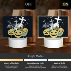 Rectangular Acrylic Night Light, A Black And White Image Of Halloween Decorations. 4 Rectangular Acrylic Night Light, A Black And White Image Of Halloween Decorations. -Pattern Night Light 858b69a989cf03a9c40cd9b8106f6e4a0b504433