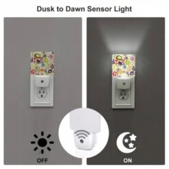 Night Light Set Of 2, A Colorful And Vibrant Flower Pattern. 4 Night Light Set Of 2, A Colorful And Vibrant Flower Pattern. -Pattern Night Light 869f95abad8cb87aab5759831a3f8b8ee86f5bd8