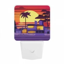 Night Light, A House With A Palm Tree In Front Of It. 9 Night Light, A House With A Palm Tree In Front Of It. -Pattern Night Light 86ab65d8a75f3ae481c35d9df111b0fde99f4567