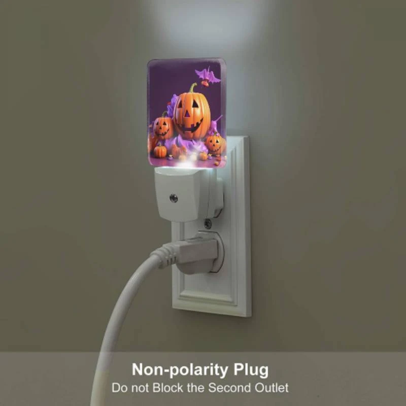 Night Light Set of 2, A group of fake pumpkins are arranged on a purple surface Night Light Set Of 2, A Group Of Fake Pumpkins Are Arranged On A Purple Surface -Pattern Night Light 874e80534e6ec0d24c7389e6901a103464bd5068