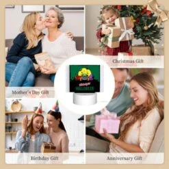 Rectangular Acrylic Night Light, A Poster With A Witches Hat And A Cauldron With A Green Background. 9 Rectangular Acrylic Night Light, A Poster With A Witches Hat And A Cauldron With A Green Background. -Pattern Night Light 87c29f53887fa432d88789177d0127fe118aa9b4