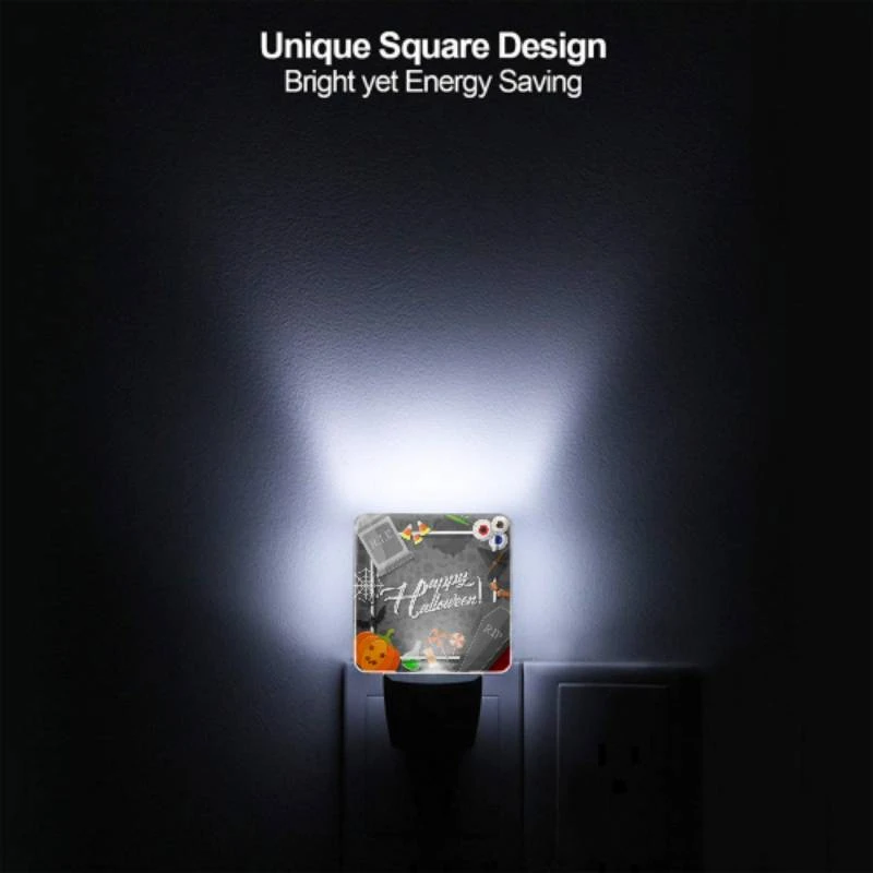 Night Light, A Halloween sign with a witch's hat and a skeleton. Night Light, A Halloween Sign With A Witch's Hat And A Skeleton. -Pattern Night Light 883f5fd8c51b23de6f76a13c250673bc6999c156