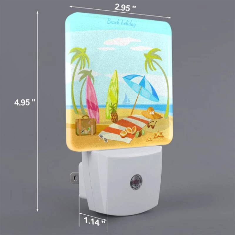 Night Light, A colorful beach scene with a suitcase Night Light, A Colorful Beach Scene With A Suitcase -Pattern Night Light 886da6fa3b88aac6ef96526d0450286f6fc879c4