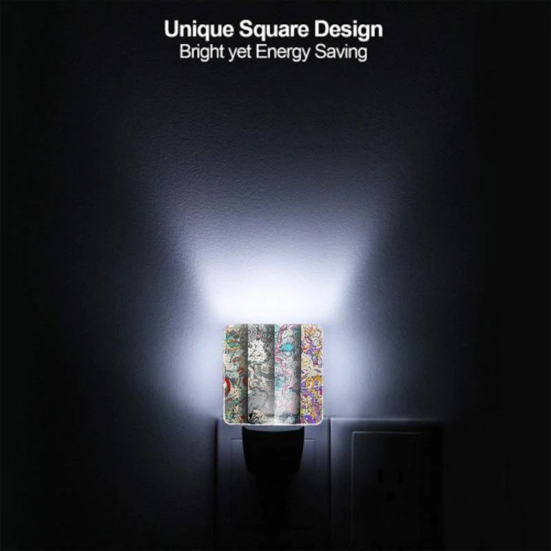 Night Light Set of 2, Three colorful artworks are displayed side by side. Night Light Set Of 2, Three Colorful Artworks Are Displayed Side By Side. -Pattern Night Light 8886479f422feddaabba21f1b5ecee46ec53c756