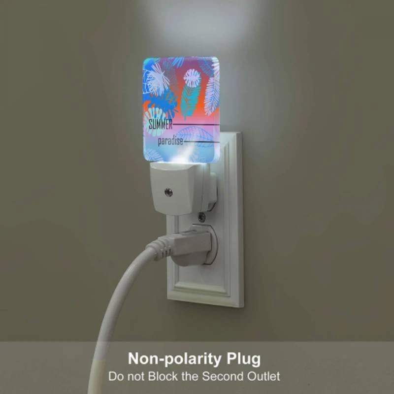 Night Light Set of 2, A colorful image of leaves and flowers with the words "Summer Paradise" written on it. Night Light Set Of 2, A Colorful Image Of Leaves And Flowers With The Words "Summer Paradise" Written On It. -Pattern Night Light 8927dc37707c53a1f77bbb74e745f96e4183d738