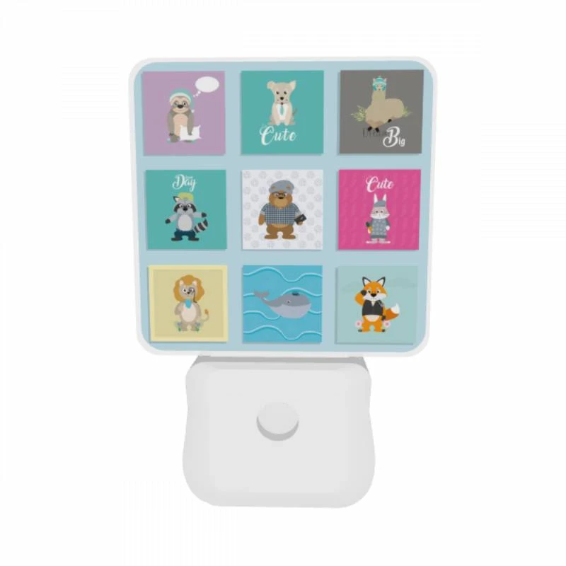 Night Light Set of 2, A collection of cartoon animals with the word "cute" written above them. Night Light Set Of 2, A Collection Of Cartoon Animals With The Word "cute" Written Above Them. -Pattern Night Light 8a4ebc1574060a5288a8d811efef198cb51b7439