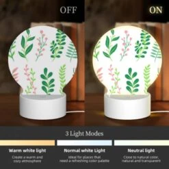Round Acrylic Night Light, A Collection Of Six Different Plants 4 Round Acrylic Night Light, A Collection Of Six Different Plants -Pattern Night Light 8aa483dfb6c61cc26415e30ff38eae0bc2bf7249