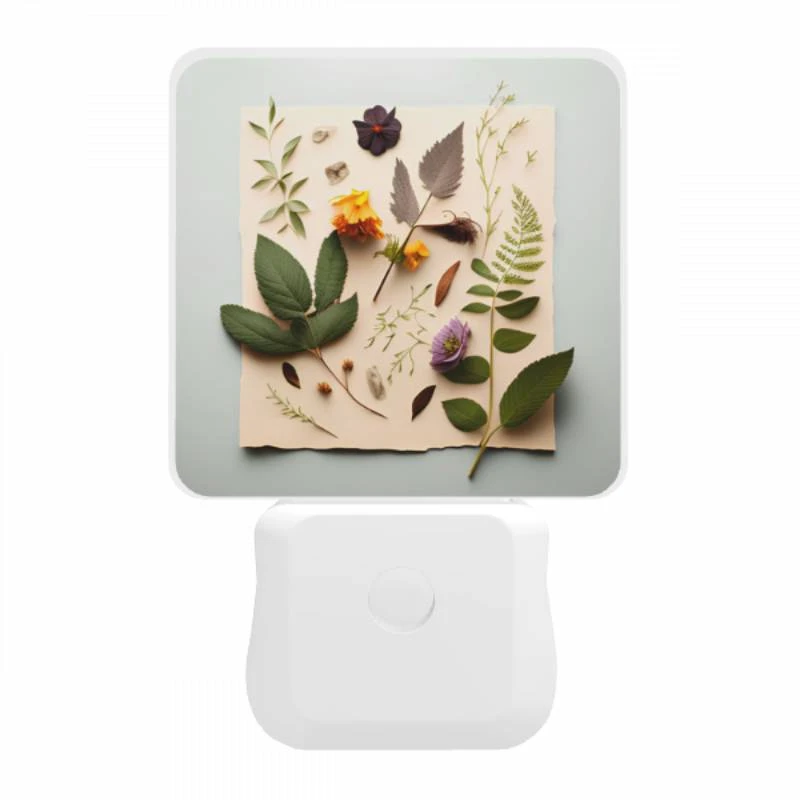 Night Light, A collection of leaves and flowers are arranged on a piece of paper. Night Light, A Collection Of Leaves And Flowers Are Arranged On A Piece Of Paper. -Pattern Night Light 8abf419db62067d7ebcf3933c1bc7e89632a1658