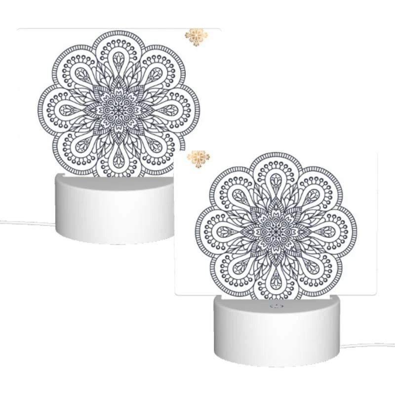 Rectangular Acrylic Night Light, A black and white design of a flower. Rectangular Acrylic Night Light, A Black And White Design Of A Flower. -Pattern Night Light 8b77b973c82d3686ed327d33a7c09a88c7506460