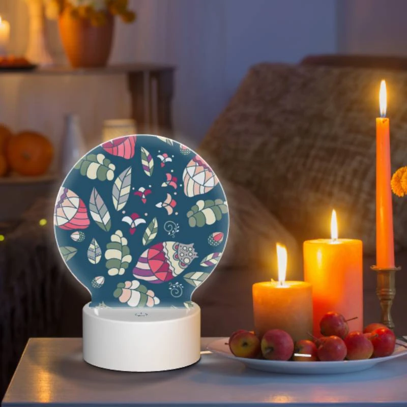 Round Acrylic Night Light, A colorful and intricate design of leaves and flowers. Round Acrylic Night Light, A Colorful And Intricate Design Of Leaves And Flowers. -Pattern Night Light 8c3d80afd39f5413b90e81fe92dc623f55c81406