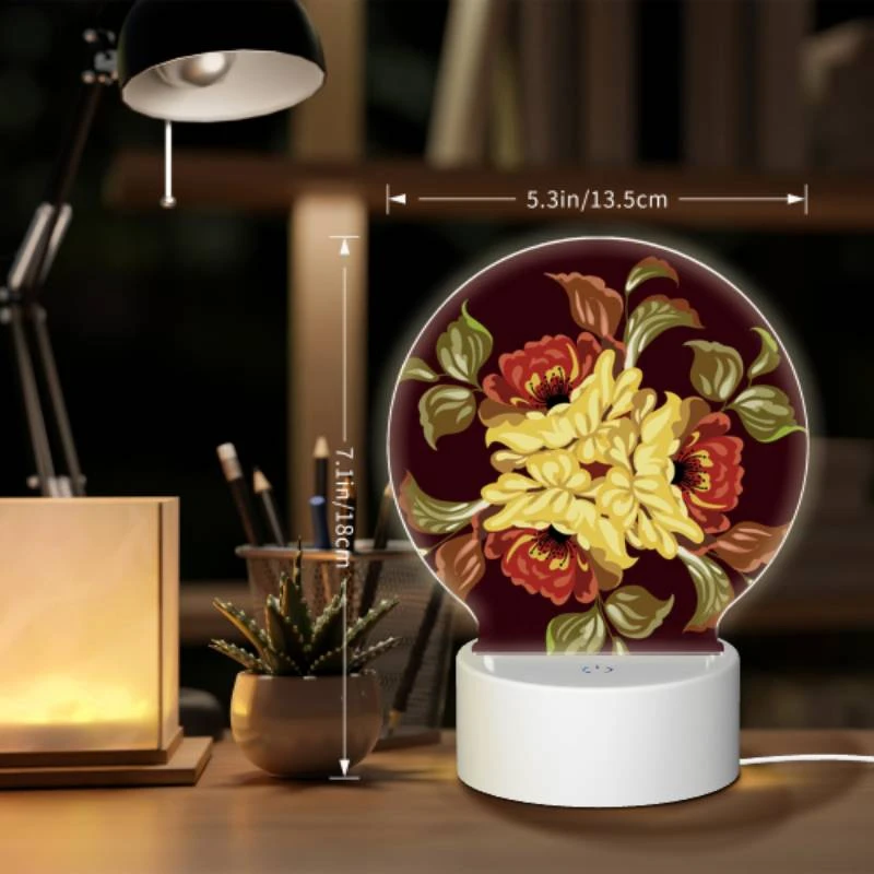 Round Acrylic Night Light, A colorful flower design with yellow Round Acrylic Night Light, A Colorful Flower Design With Yellow -Pattern Night Light 8c80dea6363d377e9fb1f4096f3f1a6171889cec
