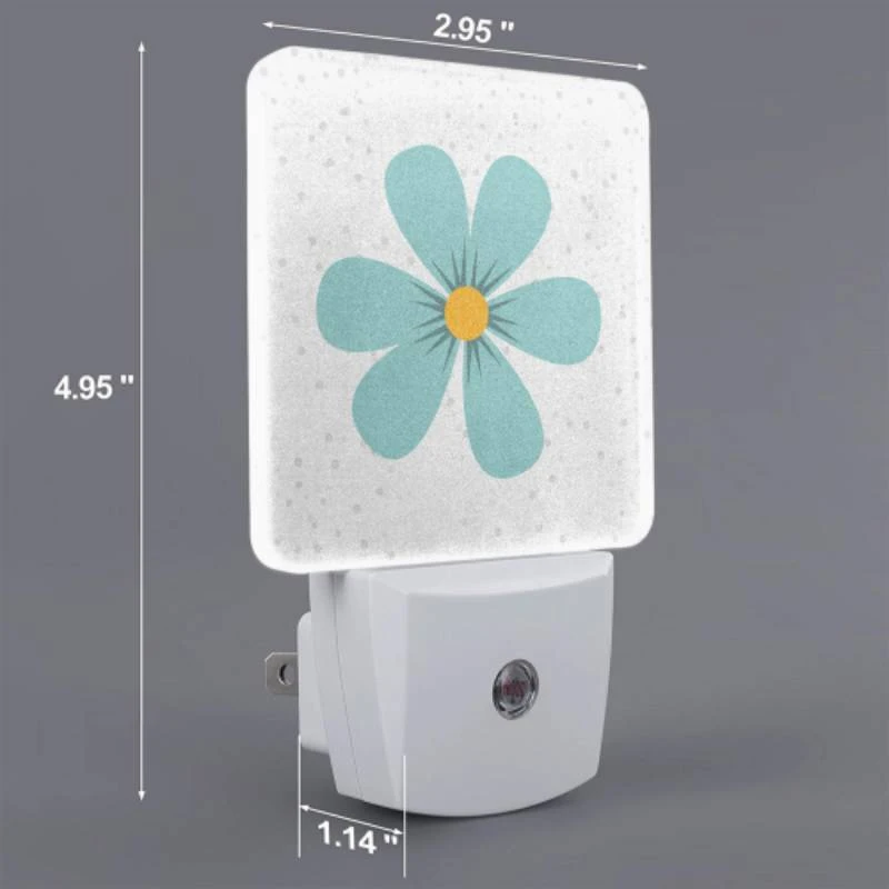 Night Light Set of 2, A blue flower with a yellow center. Night Light Set Of 2, A Blue Flower With A Yellow Center. -Pattern Night Light 8ca8b7fc4a5033571917fb832168be115c9fbcfe