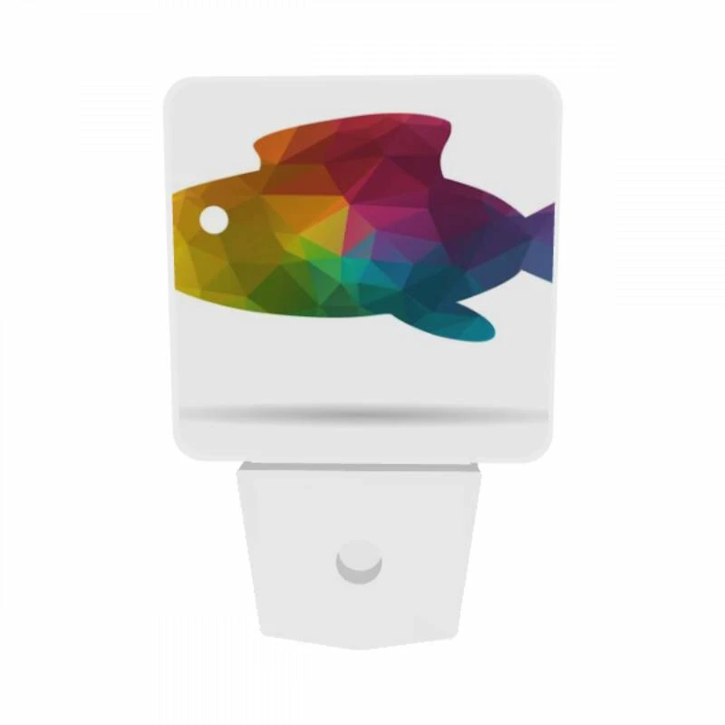 Night Light Set of 2, A fish is shown in a rainbow of colors. Night Light Set Of 2, A Fish Is Shown In A Rainbow Of Colors. -Pattern Night Light 8cd35c99c8638be586fc31e1c2fa5b78f380f8a9