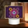 Rectangular Acrylic Night Light, A Colorful Flower Design On A Purple Background. 1 Rectangular Acrylic Night Light, A Colorful Flower Design On A Purple Background. -Pattern Night Light 8cde421cf390c223b8885c8cf182adc02bad4762