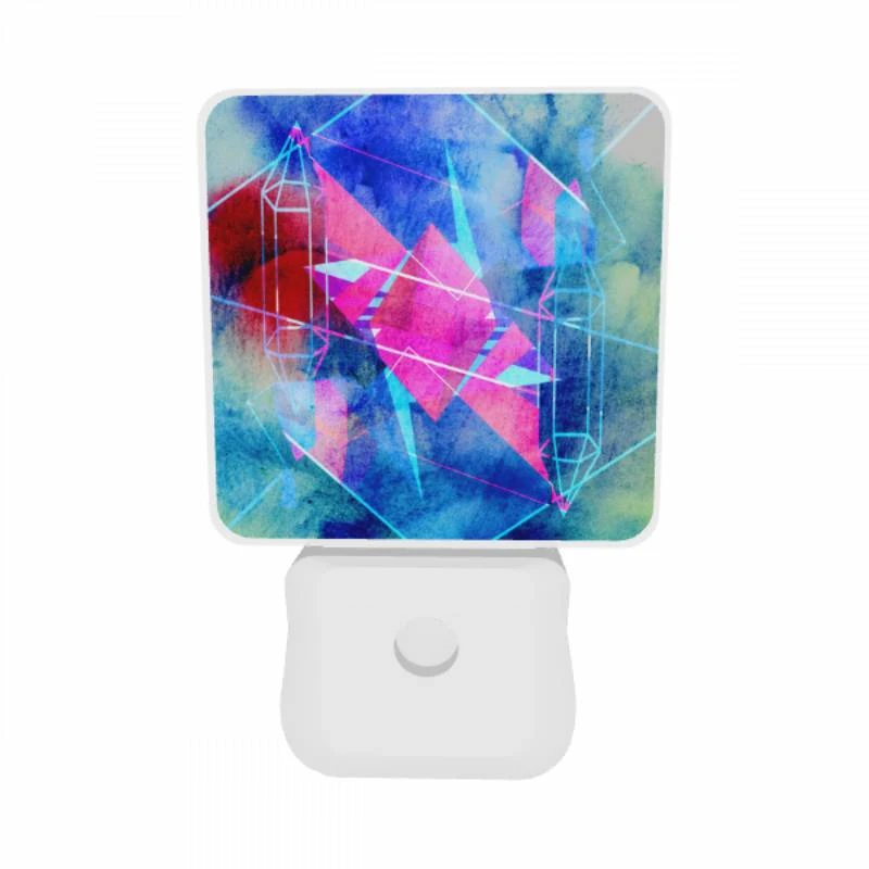 Night Light Set of 2, A blue and pink geometric design. Night Light Set Of 2, A Blue And Pink Geometric Design. -Pattern Night Light 8d5523af3bba4290d9bd27d11efc97c8edc97c7e