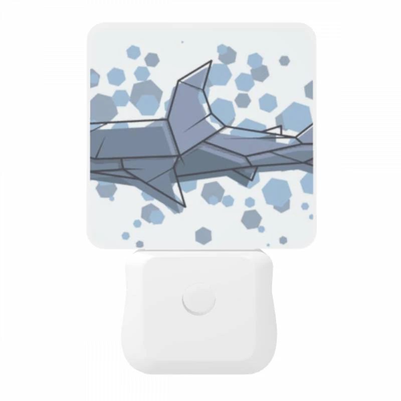 Night Light, A shark is shown in a cartoon style with a blue background. Night Light, A Shark Is Shown In A Cartoon Style With A Blue Background. -Pattern Night Light 8d73bb24c54b6d9d4b01d4219f89014707b5ed36