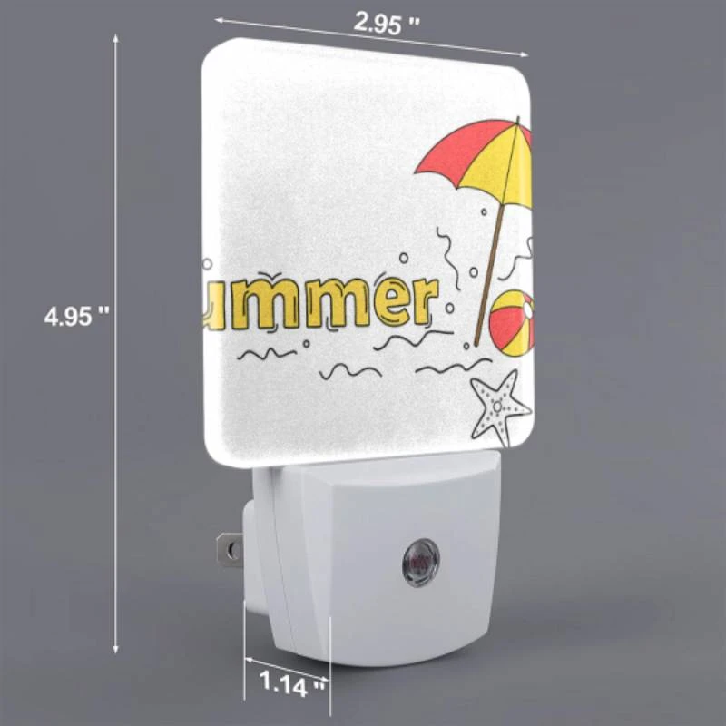 Night Light Set of 2, A colorful umbrella is opened over a beach ball and a starfish. Night Light Set Of 2, A Colorful Umbrella Is Opened Over A Beach Ball And A Starfish. -Pattern Night Light 8d8e8e5c414118b5c31c9f4ea5910df6185665bb