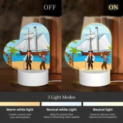 Love Acrylic Night Light, A Pirate And His Crew Are Standing On A Sandy Beach. -Pattern Night Light 8dac1bce367d776a0f18f3f166966a97b39fc96d