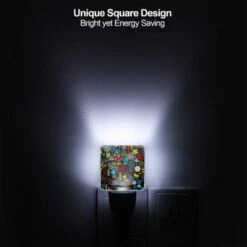 Night Light Set Of 2, A Colorful Flower Pattern With A Bird In The Middle. 5 Night Light Set Of 2, A Colorful Flower Pattern With A Bird In The Middle. -Pattern Night Light 8e6f58c70610799abc7c7762af060da8d8eb911f