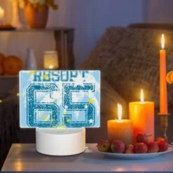 Rectangular Acrylic Night Light, A Blue And Yellow Shirt With The Number 66 On It. 8 Rectangular Acrylic Night Light, A Blue And Yellow Shirt With The Number 66 On It. -Pattern Night Light 8f45fe48f2b38abada4068a8fb95c6db7afacfaa