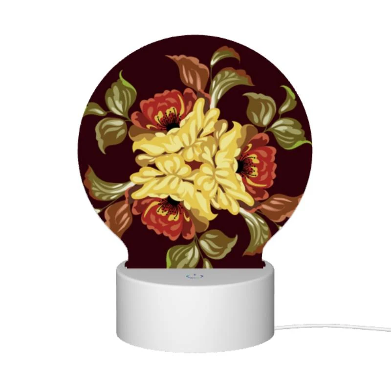 Round Acrylic Night Light, A colorful flower design with yellow Round Acrylic Night Light, A Colorful Flower Design With Yellow -Pattern Night Light 8fd135319ac24d20727175e31d8234bc05ff3c0a